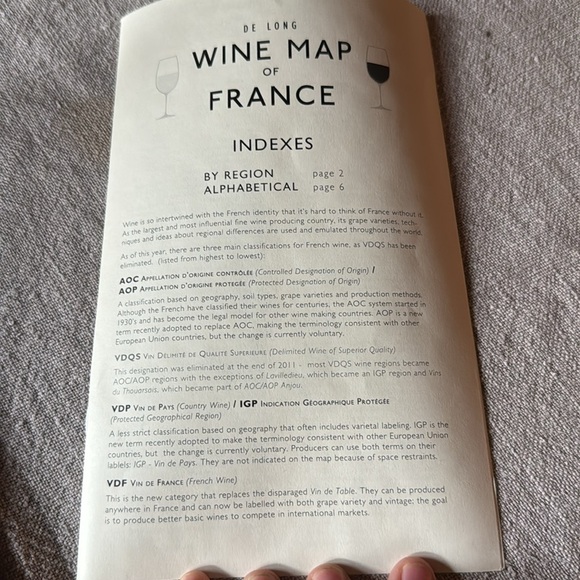 De Long Art Print Wine Map of France with information booklet - Picture 3 of 3